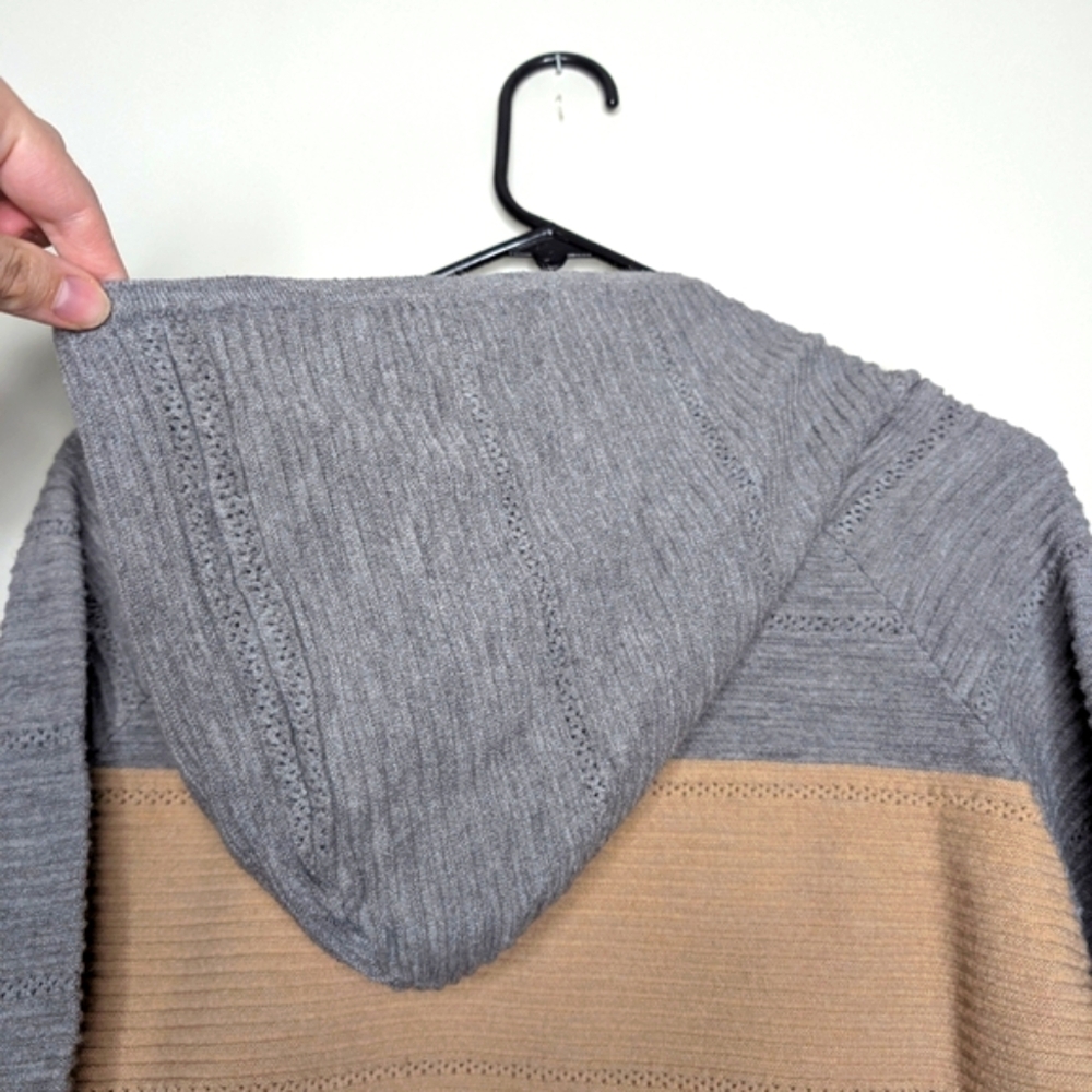 Women's Pastel Color Block Pullover Hoodie with Criss Cross V Neck Size Large - Picture 14 of 16